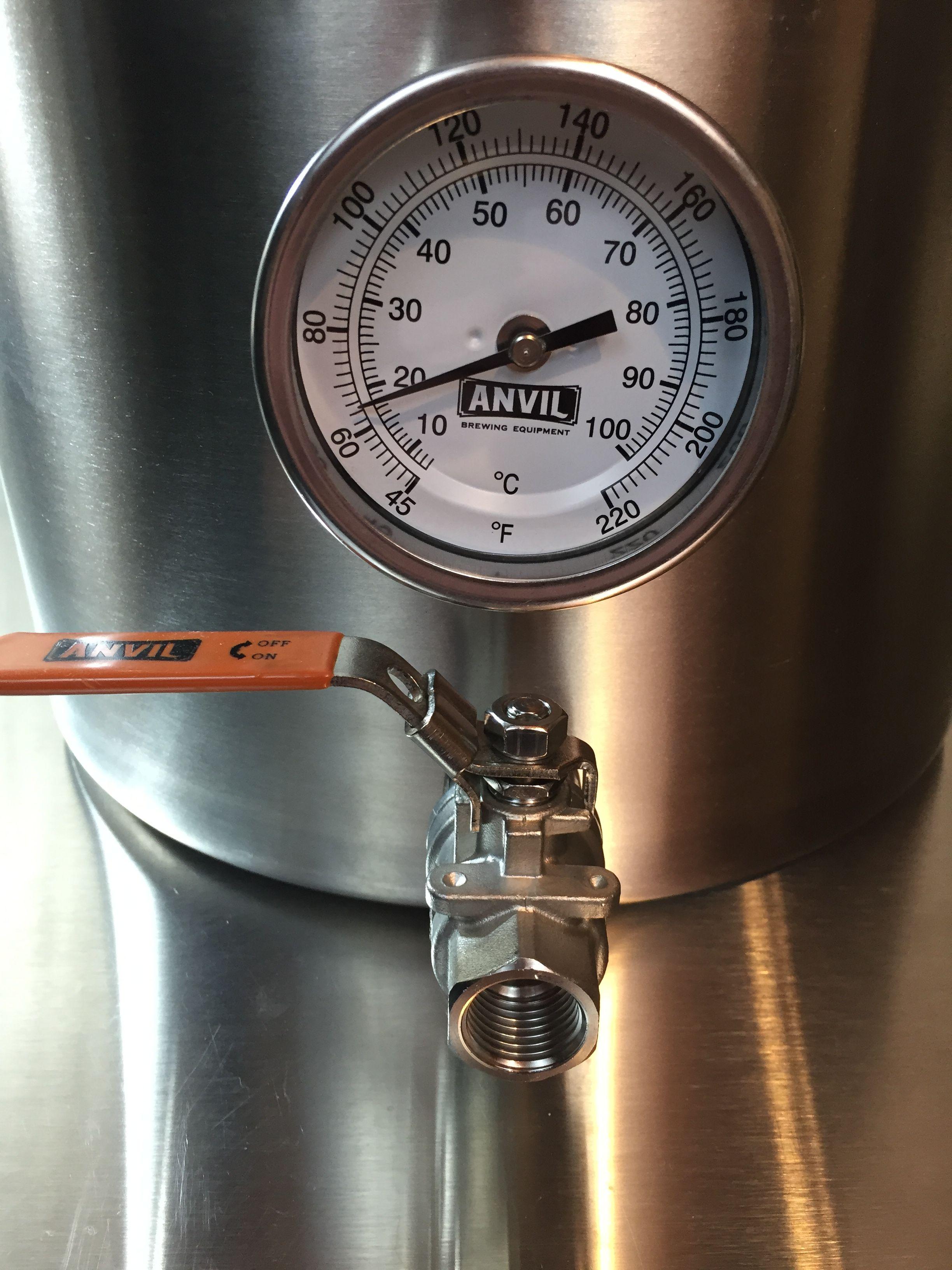 Anvil Brewing Equipment Brew Kettle Weldless Thermometer with 2.5 Long Stem