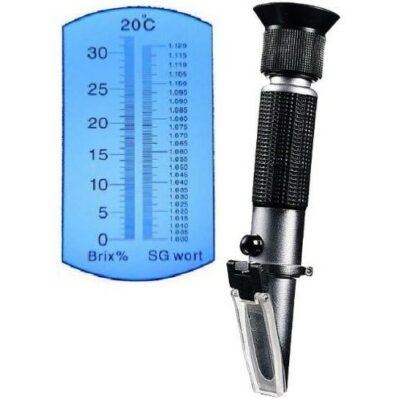 Ade Advanced Optics BCBI9177 Beer Wort and Wine Refractometer, Dual Scale - Specific Gravity 1.000-1.120 and Brix 0-32%, Replaces Homebrew Hydrometer (Aluminum) 