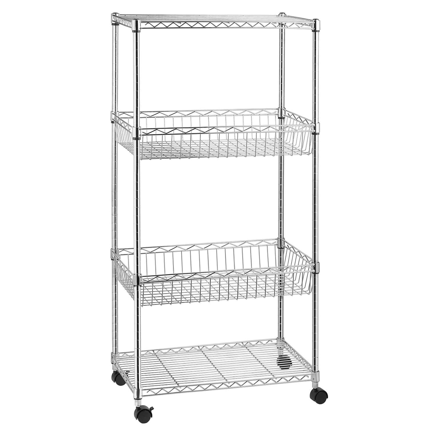 Four Shelf Storage Rack – w/basket racks & casters [Brewery Storage ...