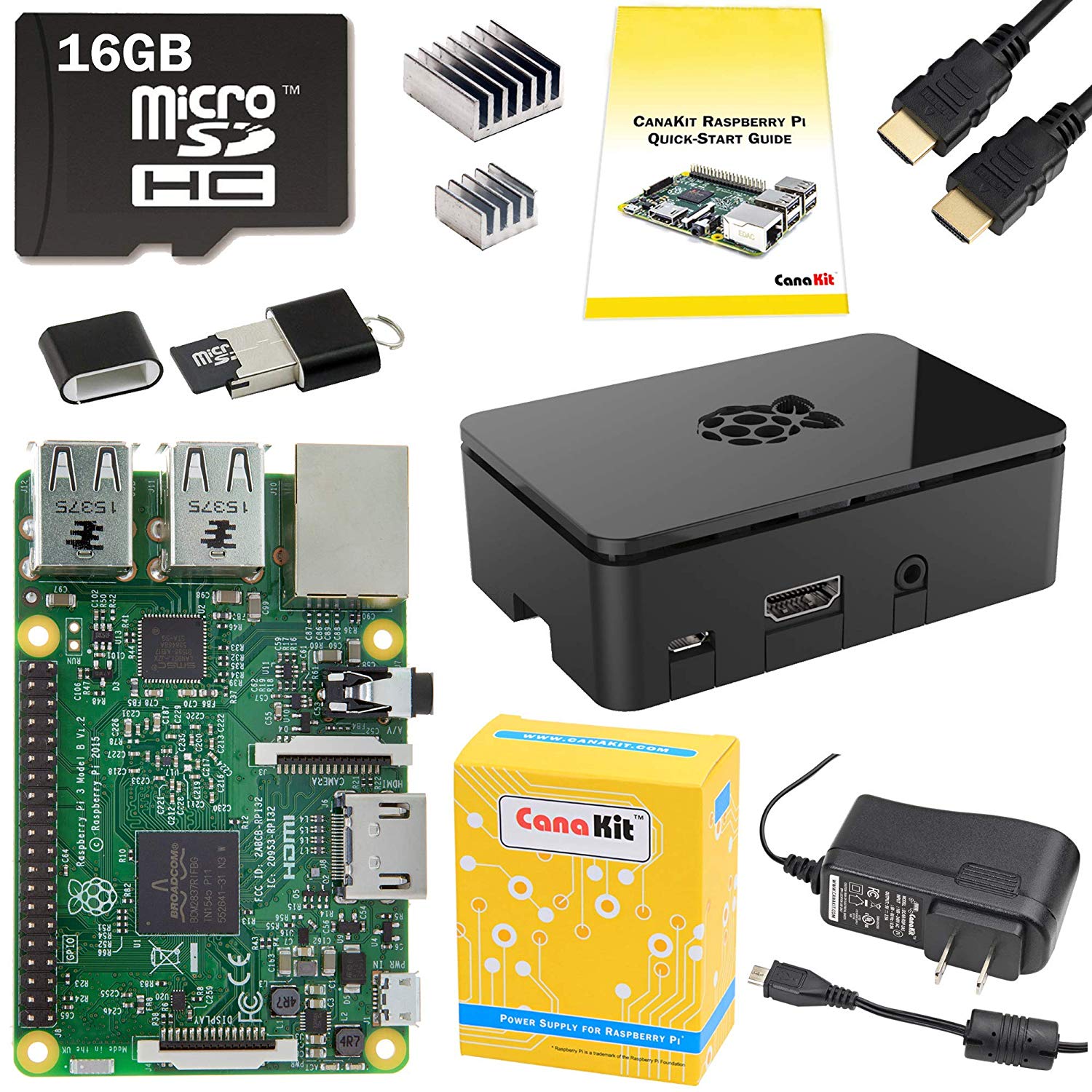 CanaKit Raspberry Pi 3 Complete Starter Kit 16 GB Edition – For Temp ...