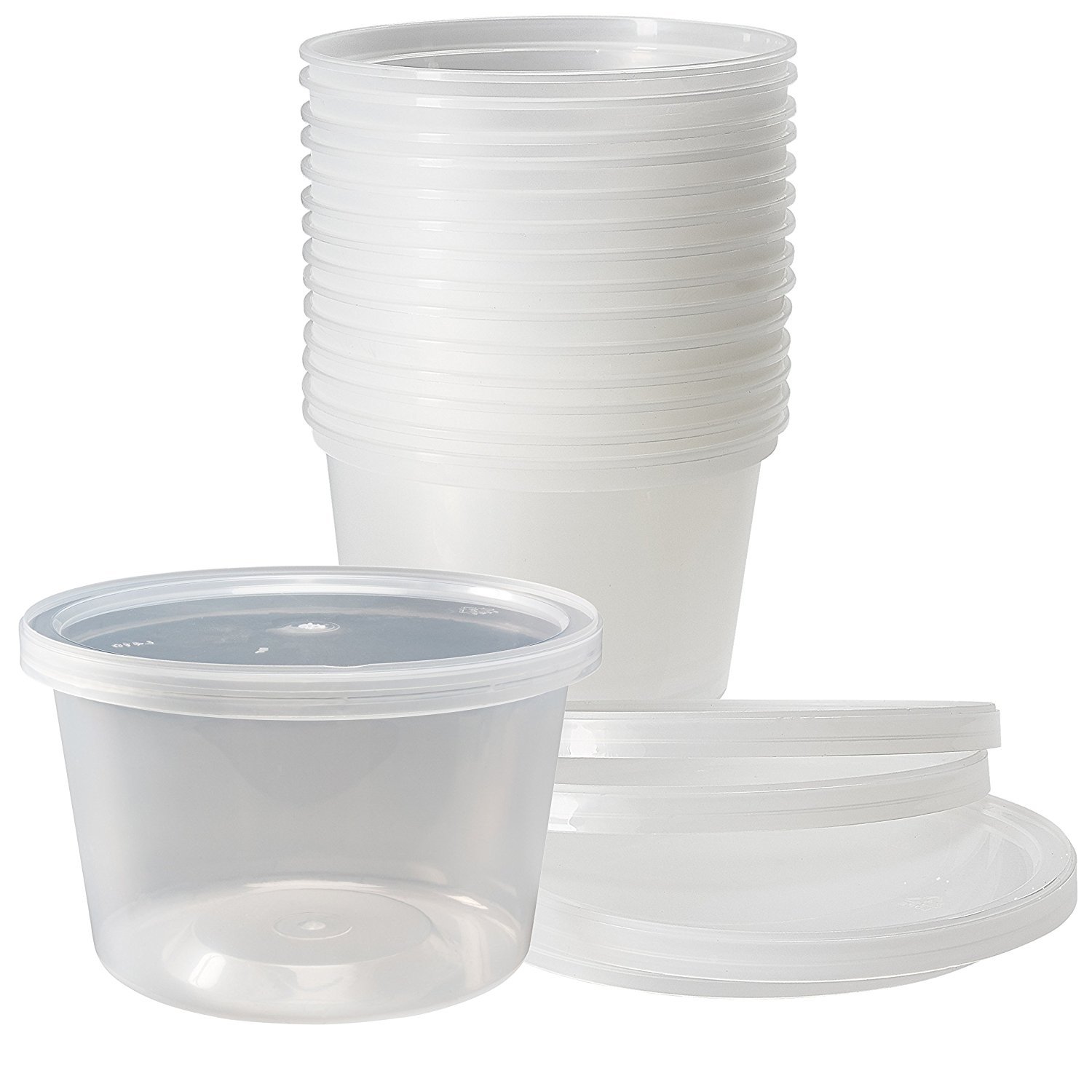 48 x Pint Deli Containers + Lids [Yeast Cake, Yeast Rehydration