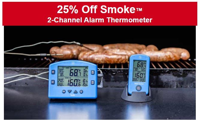 The ThermoWorks Smoke Remote BBQ Alarm Thermometer Is on Sale