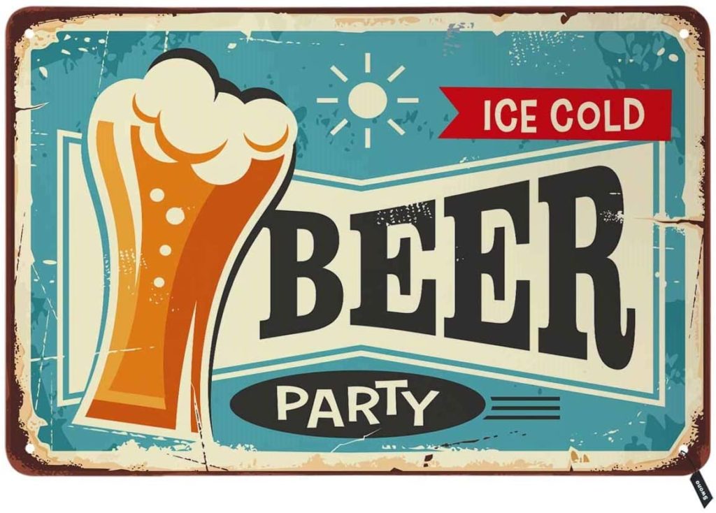 Ice Cold Beer Tin Sign 12 x 15in