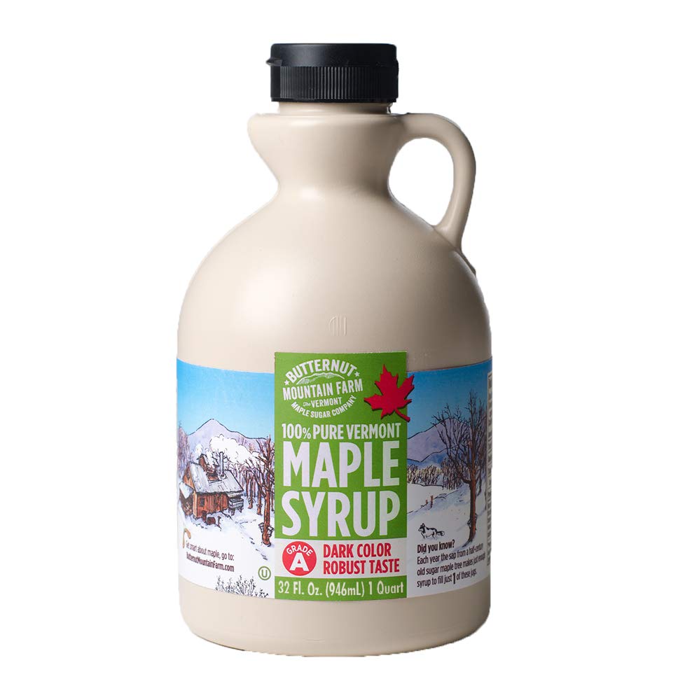 100% Pure Vermont Maple Syrup, Grade A, Dark Color, Robust, 32-Ounce ...