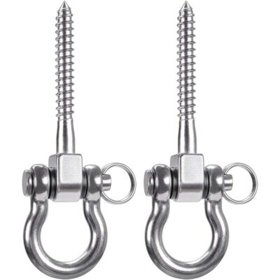 SELEWARE Set of 2 Permanent Antirust 304 Stainless Steel Screw Bracket Heavy Duty 180° Swing Hangers, 1800LB Capacity Playground Yoga Hammock Rope Tire Web Chair Sandbag Punching Bag Porch Swing Sets
