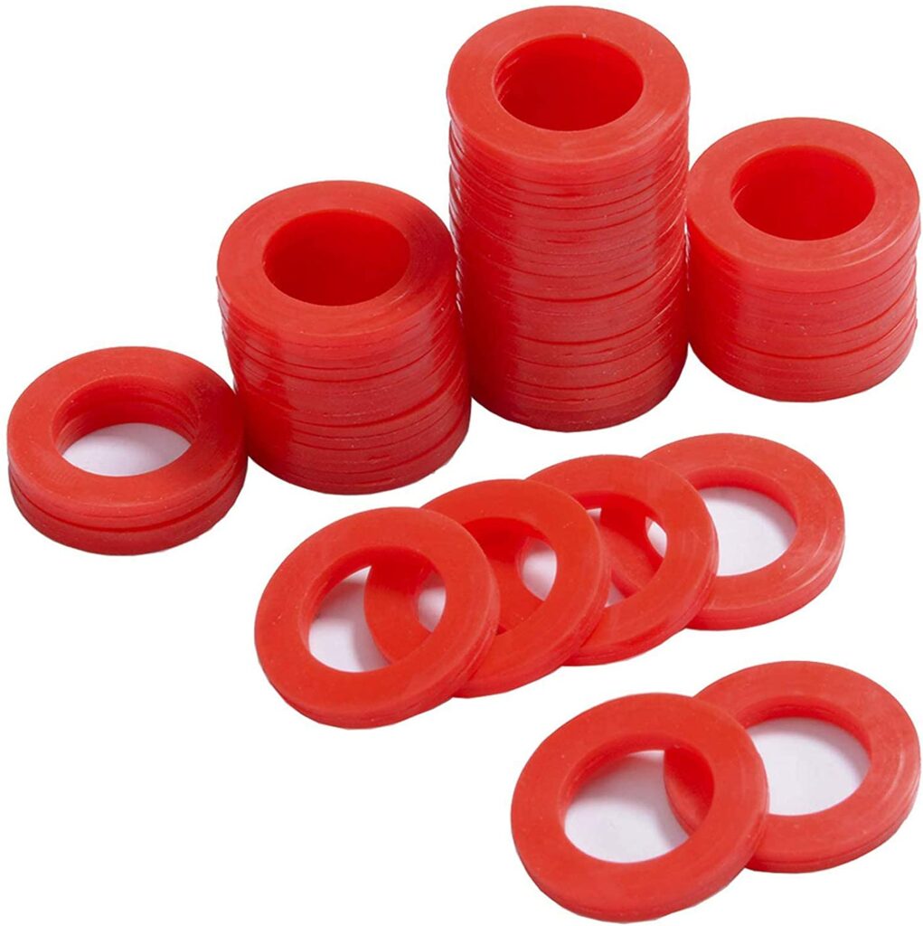 PurDream Outdoor Garden Hose Silicone Washer Gasket, 40Pcs Red O-Rings Silicone Washer Gasket Combo Pack for 3/4 Inch Garden Hose and Water Faucet