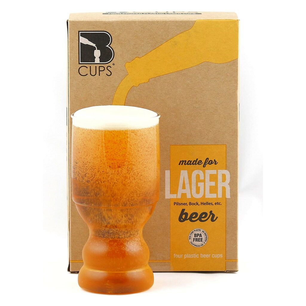 BCups Lager Outdoor Plastic Craft Beer Cups, BPA & BPS-free (4-Pack)