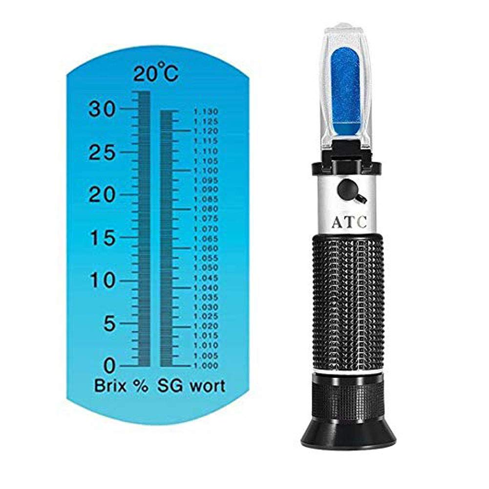 Dual Scale Refractometer With Atc Brix Gravity