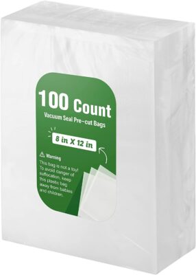 Commercial Grade Quart Vacuum Sealer Bags, 100 Count [for hops and more]