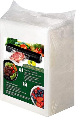 FoodVacBags 8 x 100' Bulk Vacuum Sealer Roll - Convenient Dispenser Box  with Cutter - BPA-Free, Commercial Grade Vacuum Sealer Bag Roll - Ideal for