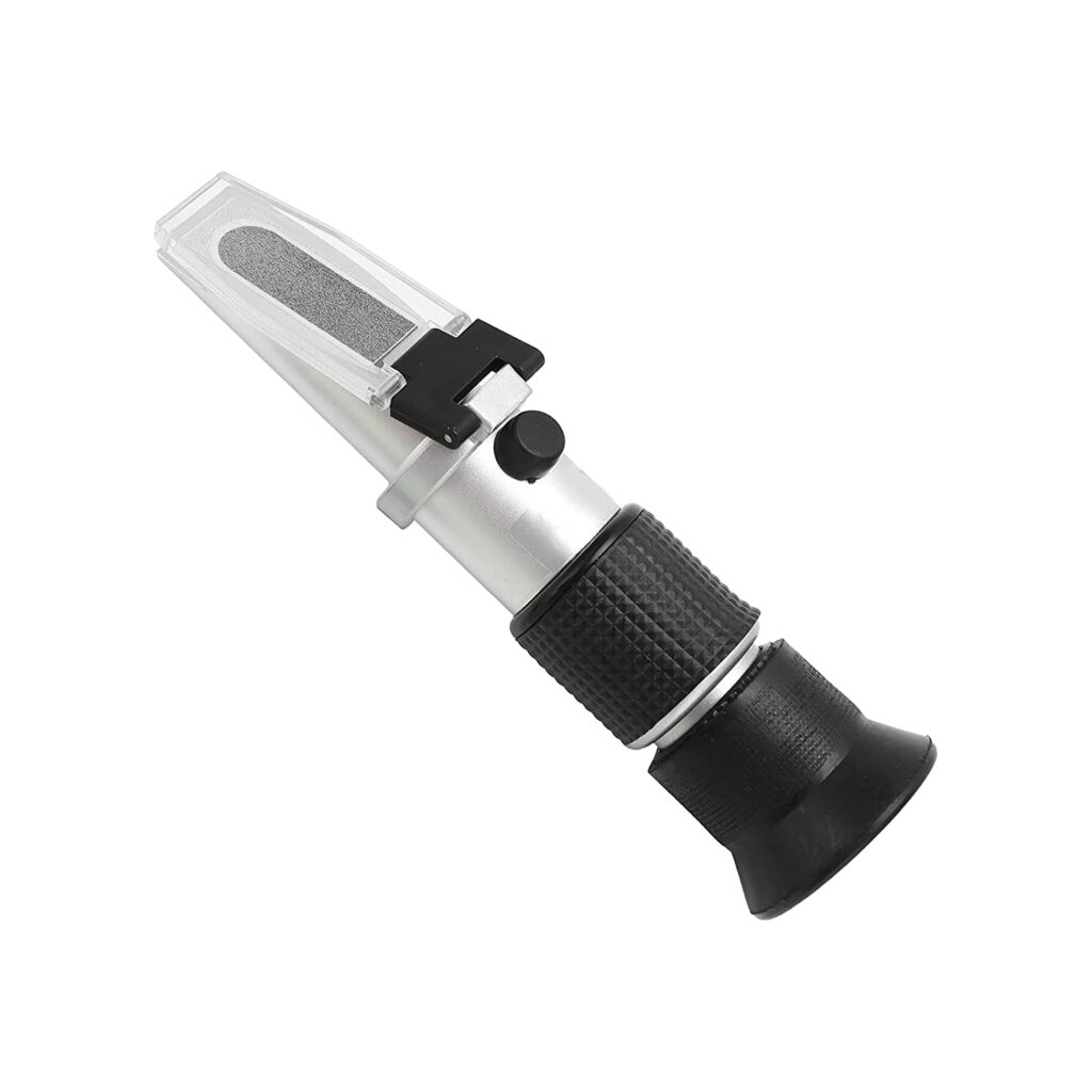 Brix Refractometer 2‑in‑1 High‑Accuracy 0-32% Brix Scale Range and Specific Gravity 1.000-1.130 Hydrometer in Wine Making