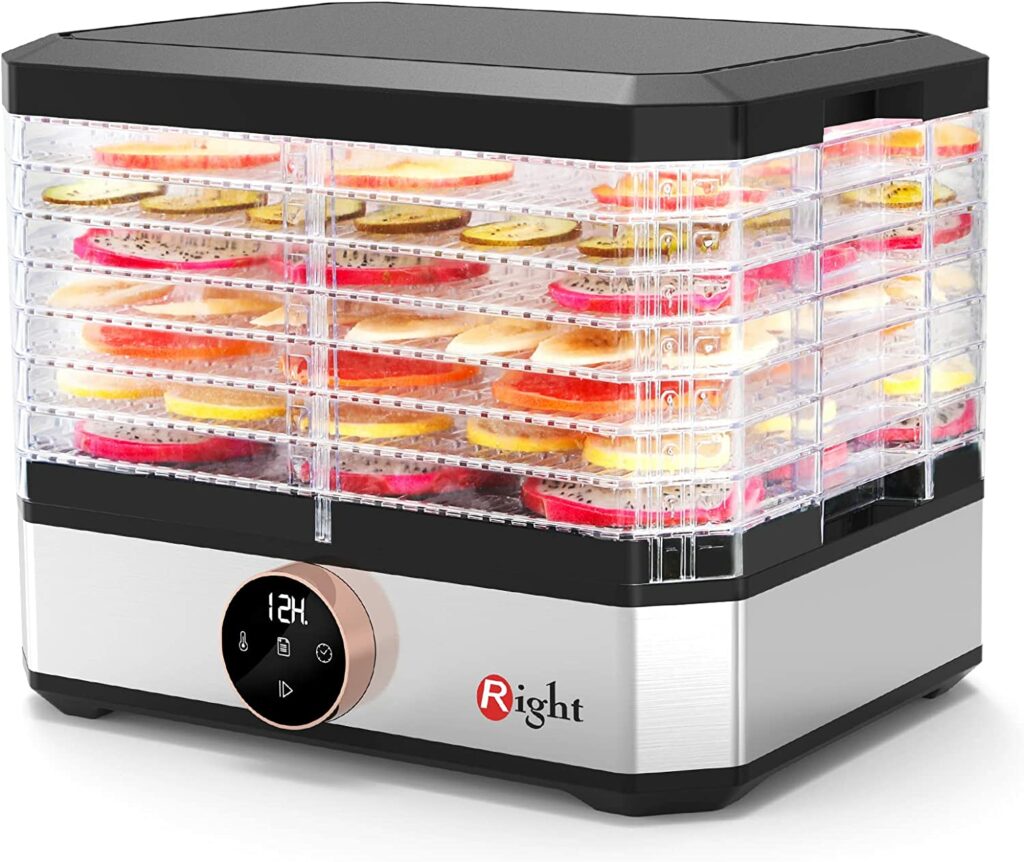 OSTBA Food Dehydrator, Dehydrator for Food and Jerky, Fruits, Herbs,  Veggies, Temperature Control Electric Food Dryer Machine, 5 BPA-Free Trays  Dishwasher Safe, 240W, Recipe Book Included Knob Control