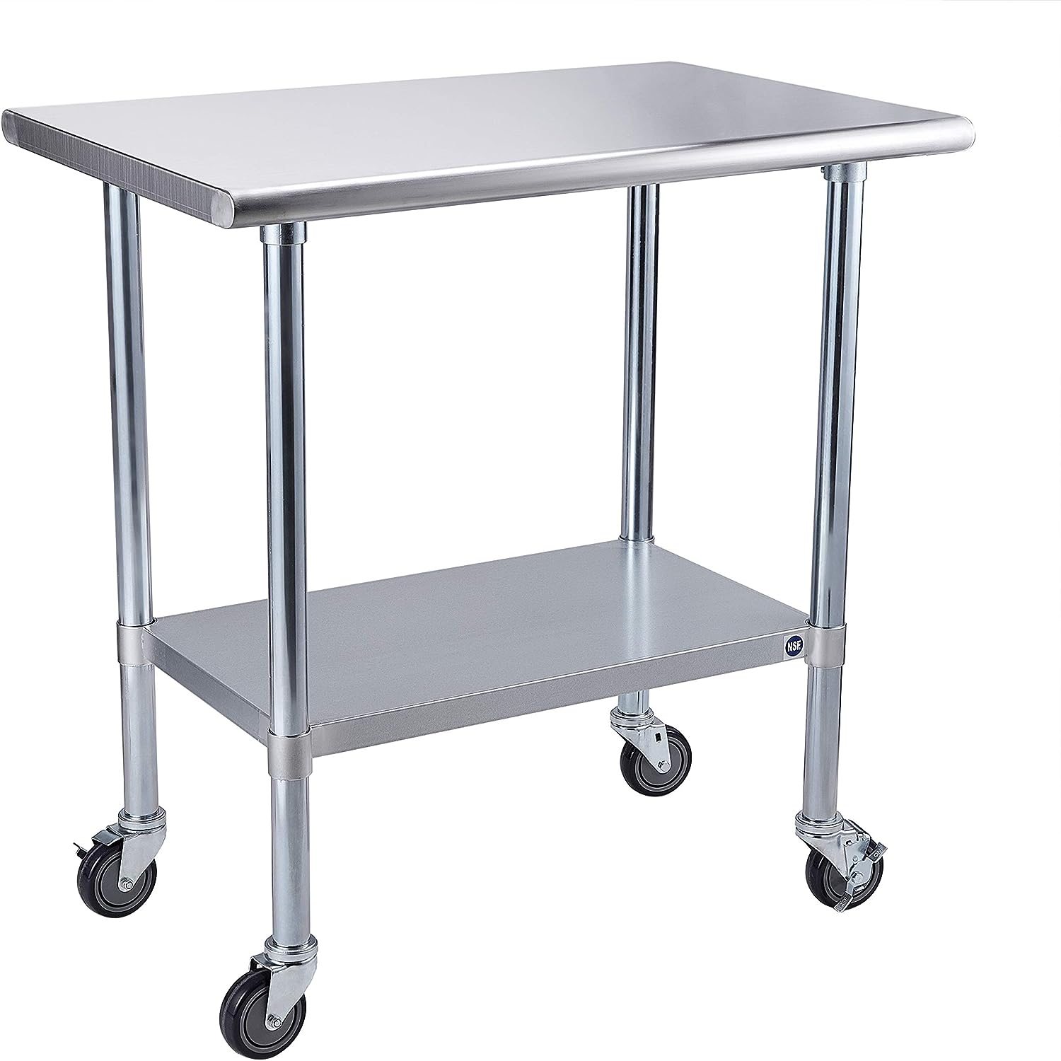 36″ Nsf Certified Stainless Steel Table By Rockpoint With Casters Brew Work Table Homebrew Finds