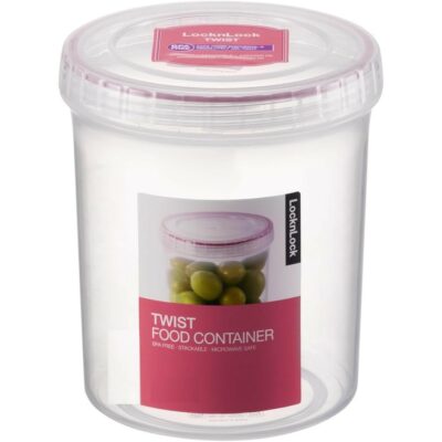 LOCK & LOCK Easy Essentials Twist Food Storage lids/Airtight containers, BPA Free, Tall-30.4oz Clear
