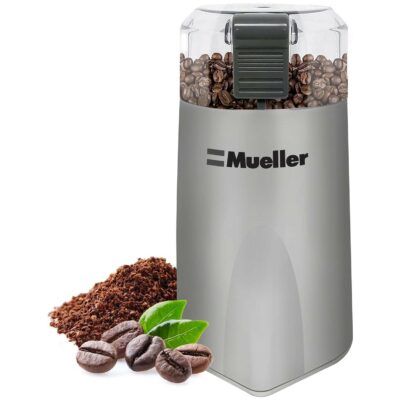 MuellerLiving HyperGrind Precision Electric Spice/Coffee Grinder Mill with Large Grinding Capacity and Powerful Motor also for Spices, Herbs, Nuts, Grains, Grey 