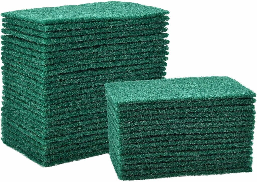 Jetec Scrub Pads Scouring Pads Sponge Dish Scrubber Scouring Pads Cleaning Non Scratch Pads for Kitchen Scrubbers Dishes Cleaning (Green, 40 Pieces)