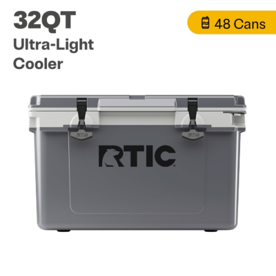 RTIC 32 QT Ultra-Light Hard-Sided Ice Chest Cooler, Dark Grey And Cool Grey, Fits 48 Cans