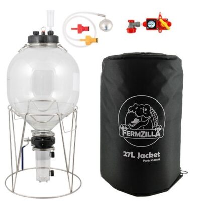 Fermzilla Tri-Conical Ultimate Combo Pack | Pressure Kit, Blowtie 2 Spunding Valve & Insulating Jacket Included | Gen 3.2 | 7.1G | 27L 