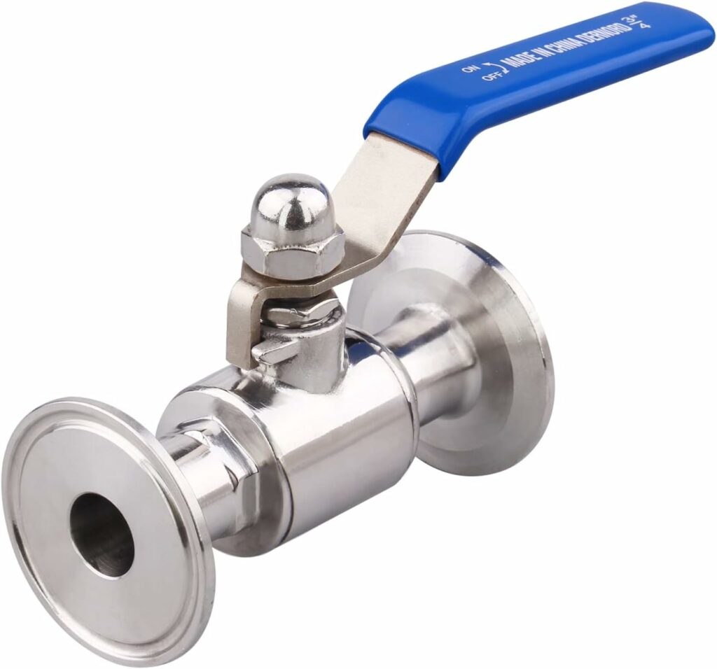 DERNORD 1.5" Tri-Clamp Ball Valve 2PC Stainless Steel 304,PTFE Lined. (3/4 inch Tube OD)