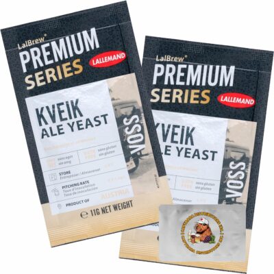 LalBrew VOSS Kveik Brewing Yeast (2 Pack) - Kveik Ale Yeast - Make Beer At Home - 11 g Sachets - Saccharomyces cerevisiae - Sold by CAPYBARA Distributors Inc.