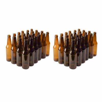 FastRack Beer Bottles Amber Glass Longneck Bottles for Home Brewing 12 oz - Pack of 48 Crown Cap Refillable Beer Bottles Food Grade – ECO Friendly Proudly Made in the USA 