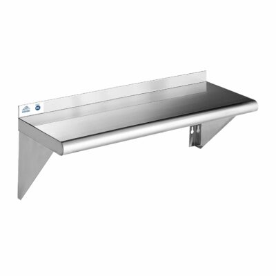 ROCKPOINT Stainless Steel Shelf 10 x 36 Inches, NSF Commercial Wall Mount Floating Shelving for Restaurant, Kitchen, Home and Hotel, Silver