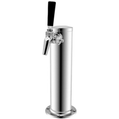 Kegco BF 1FT650SS Single Faucet Stainless Draft Beer Tower with Per Lick 650SS Stainless Faucet