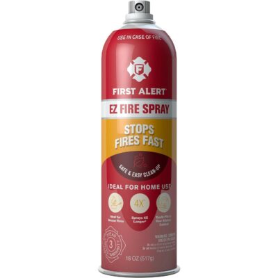 First Alert EZ Fire Spray, Extinguishing Aerosol Spray, AF400 Red 18 Ounce (Pack of 1)