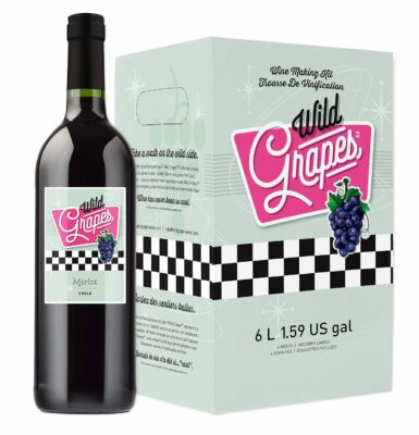 Wild Grapes Premium DIY Wine Making Kits - Chilean Merlot - Makes Up to 30 x 750mL Bottles, 6 Gallons of Wine