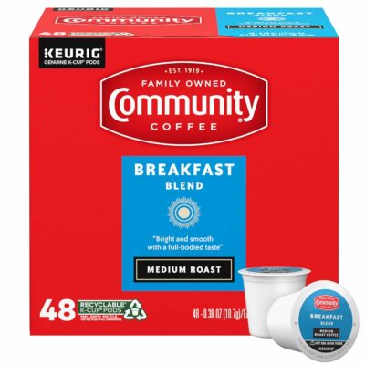 Community Coffee Breakfast Blend Medium Roast Single-Serve Keurig K-Cup Pods 48 Count (Pack of 1)