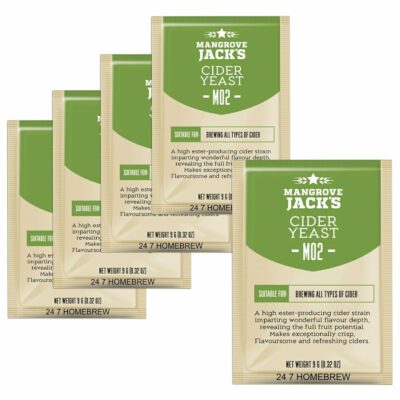 5X Mangrove Jack's Yeast Cider M02 Craft Series Yeast 9g Treats 23L