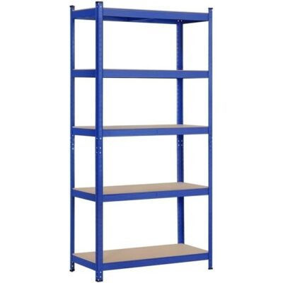 Topeakmart 5-Tier Utility Shelves, Metal Storage Shelves Unit Adjustable Garage Storage Shelves Racks Heavy Duty Shed Shelving- Blue, 35.5 x 16 x 71 Inch 