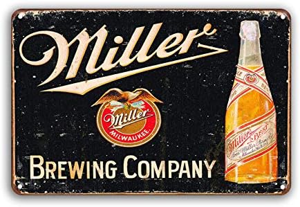 Miller Brewing Beer Brewing Company Vintage Metal bar Signs Tin Sign 12 x 8In
