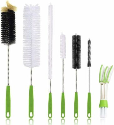 7 Pack Bottle Brush Cleaning Set with Long Handles for Cleaner Bottles, Cups, Pipes, Straws, air Conditioner Outlet and More