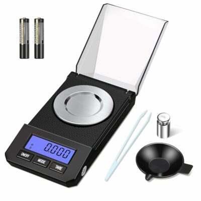 Milligram Scale, 50g/0.001g High Precision Mg Scale, Jewelry Scale with Tare, 6 Unit Powder Scale, Digital Miligram Scale for Powder Medicine, Gem, Micro Gram Scale, Reloading Scale Gold 