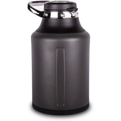 GrowlerWerks Element Stainless Steel Growler – Double-Wall Vacuum-Insulated for Cold Beverages All Day – Beer, Seltzer, Hydro, Coffee – Easy Pour Spout, Twist Lock Cap, and To Go Carry Handle, 64 oz 