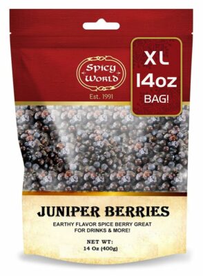 Spicy World Juniper Berries Whole 14 Ounce Bag- Pure - Great for Cooking, Drinks, Tea & More!
