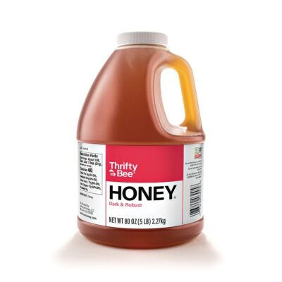 Thrifty Bee Honey, 80 Ounce (5 LB) Large Bulk Honey Jug 