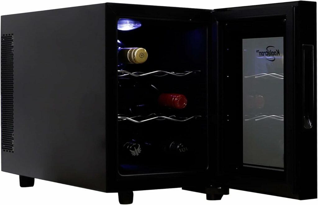 Koolatron 6 Bottle Refrigerator, Black, Thermoelectric Wine Fridge