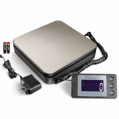 Fuzion Digital Shipping Scale 88lb × 0.1oz, Durable Stainless Steel Postal Scale with Tare, 4 Weighing Modes, Shipping Scale for Packages, Postage Package Scale with AC Adapter 