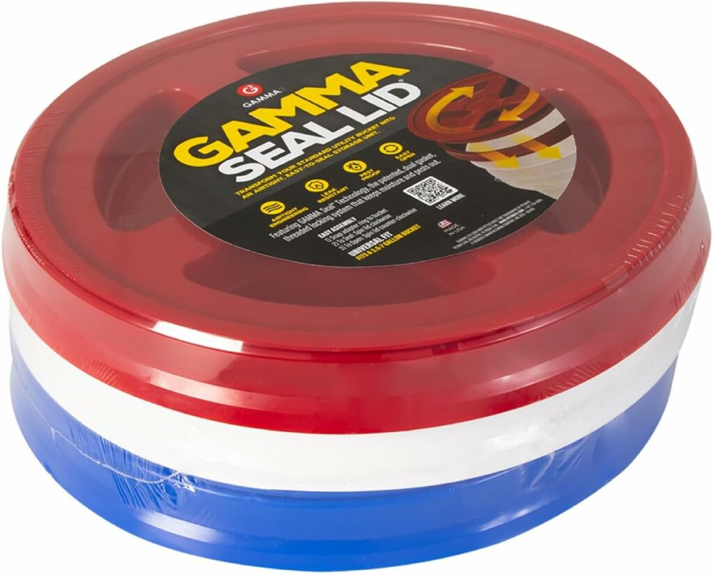 Gamma2 Gamma Seal Lid 3pk Combo for Utility Buckets - Fits 3.5, 5, 6 & 7 gallon buckets, Red, White & Blue, Made in USA
