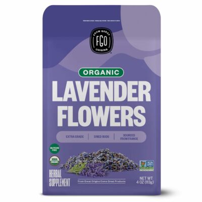 FGO Organic Dried Lavender Flowers, From France, 4oz, Packaging May Vary (Pack of 1) 