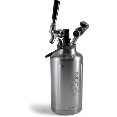 Half Gallon Package - Stainless Steel Growler For Beer - Vacuum Insulated Double Wall Design - Chrome Tap And Dual Stage CO2 Regulator - Keeps Drinks Perfectly Cold And Carbonated 