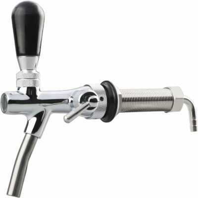 PERA Draft Beer Adjustable Faucet - Chrome Plated Beer Keg Faucet Include Beer Faucet, Flow Controller, with 4 inch Beer Shank G5/8 Tap for Homebrew Beer Kegging 