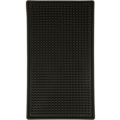 KINJOEK 1 Packs 6 x 12 Inch Rubber Bar Service Mat, Black Drink Coasters, Heavy Duty Leakproof Non Slip Tabletop Protection Home Bar Mat for Countertop Kitchen Restaurant Hotel Beverages Furniture
